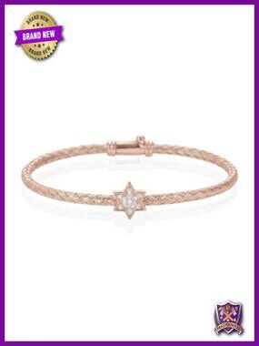 Star of David Bangle Sterling Silver CZ Jewish Women Gift